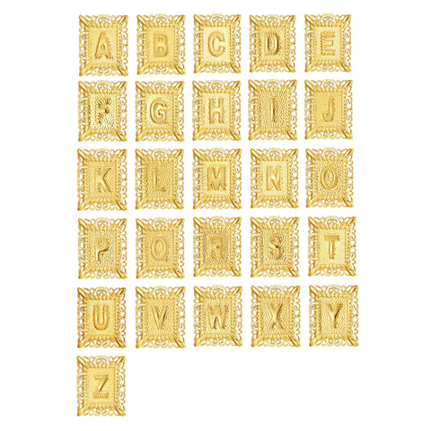 14K Initial Necklace with Cross – Layered Gold Letter Pendant