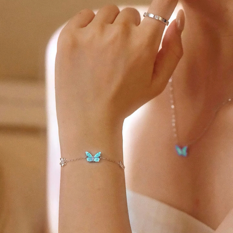 Glow Butterfly Bracelet – Blue Sterling Silver Jewelry