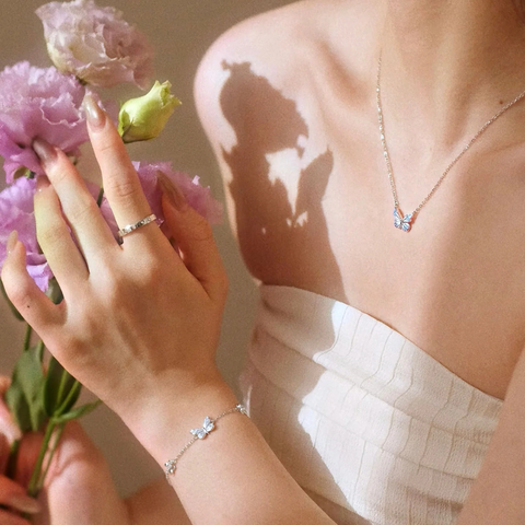 Glow Butterfly Bracelet – Blue Sterling Silver Jewelry