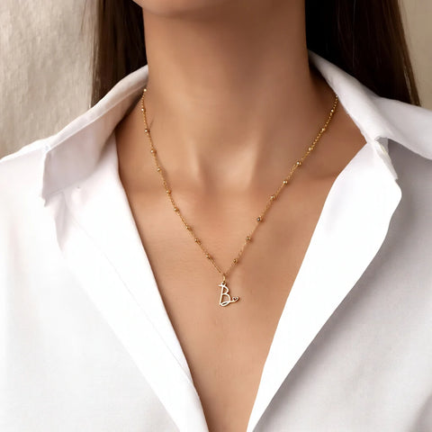 Love Initial Alphabet Necklace