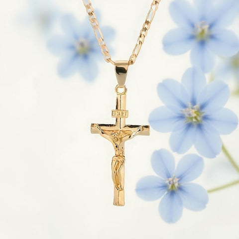 Jesus Cross Necklace – Christian Crucifix Pendant for Men & Women