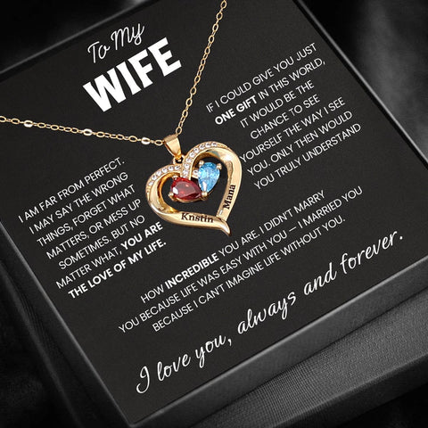 Personalised Birthstone Heart Necklace