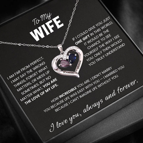 Personalised Birthstone Heart Necklace