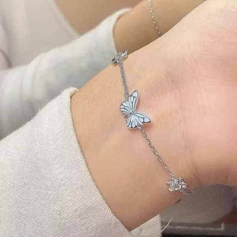 Glow Butterfly Bracelet – Blue Sterling Silver Jewelry