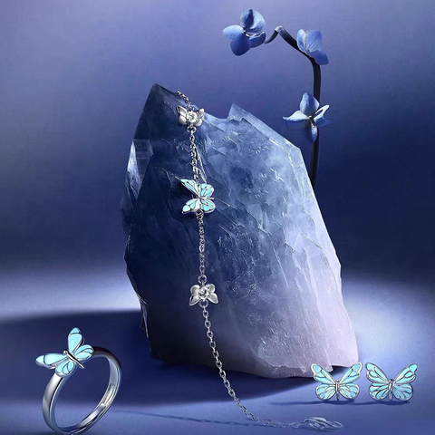 Glow Butterfly Bracelet – Blue Sterling Silver Jewelry