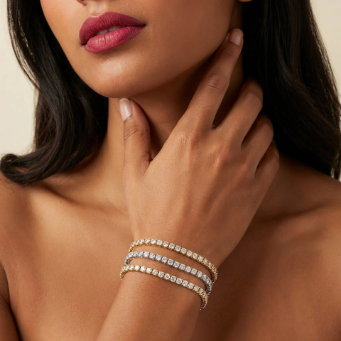Classic Tennis Bracelet – Gold or Silver Diamond Bracelet