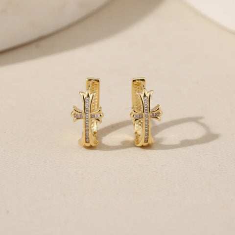 Cross Hoop Earrings for Women – Everyday Christian Jewelry
