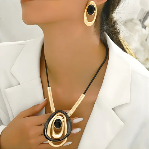 Opal Jewelry Set for Women – Modern Geometric Design