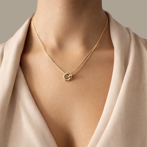 Gold Unity Ring Necklace
