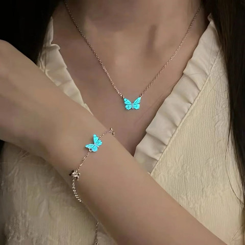 Glow Butterfly Bracelet – Blue Sterling Silver Jewelry