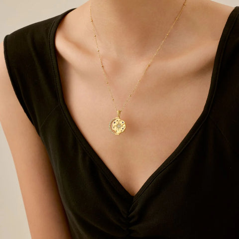 Sun Moon and Stars Necklace – 14k Gold Water Resistant