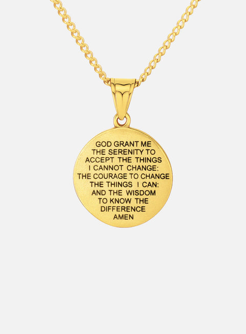 Jesus Coin Necklace – Gold or Silver Serenity Prayer