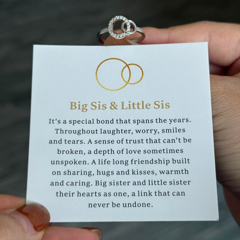Big Sis Little Sis Ring with Card – Sister Bond Gift