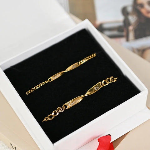 Personalised Couples Bracelet Set