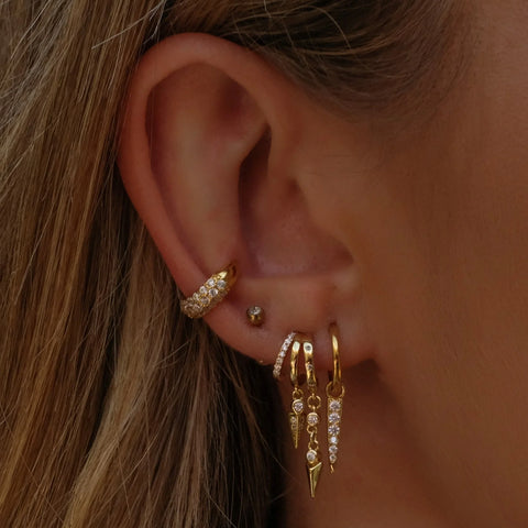 Sienna Stacked Triple Hoop Illusion Earrings