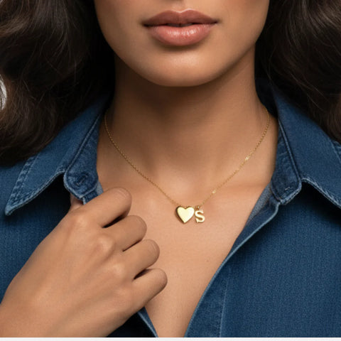 Personalised Heart Initial Necklace