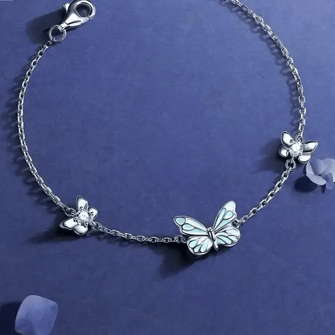 Glow Butterfly Bracelet – Blue Sterling Silver Jewelry