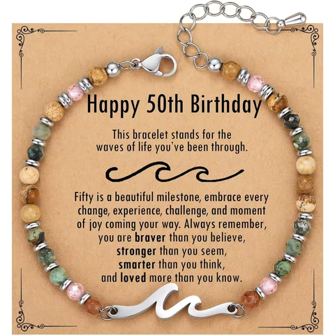 Dainty Gemstone Wave Bracelet