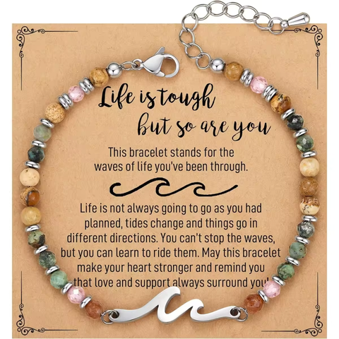 Dainty Gemstone Wave Bracelet