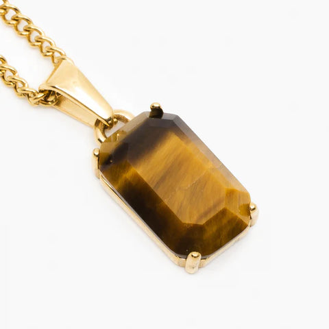 Gold Faceted Pendant Necklace – 18K Gold Everyday Pendant