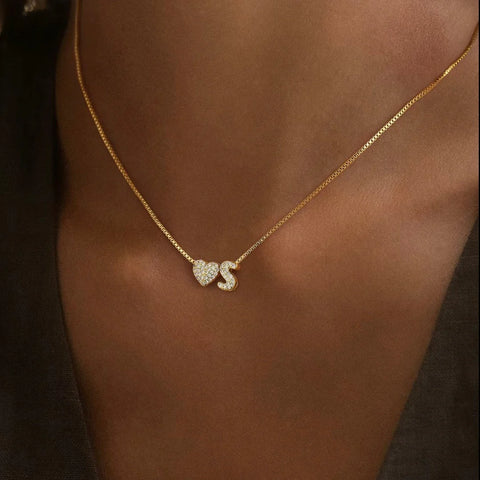 Heart Initial Necklace