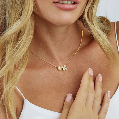 Heart Initial Necklace