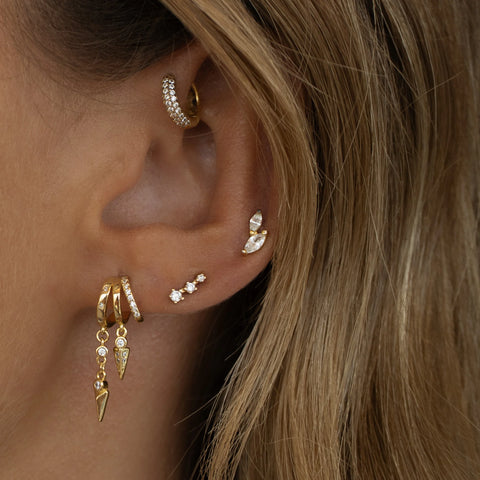 Sienna Stacked Triple Hoop Illusion Earrings