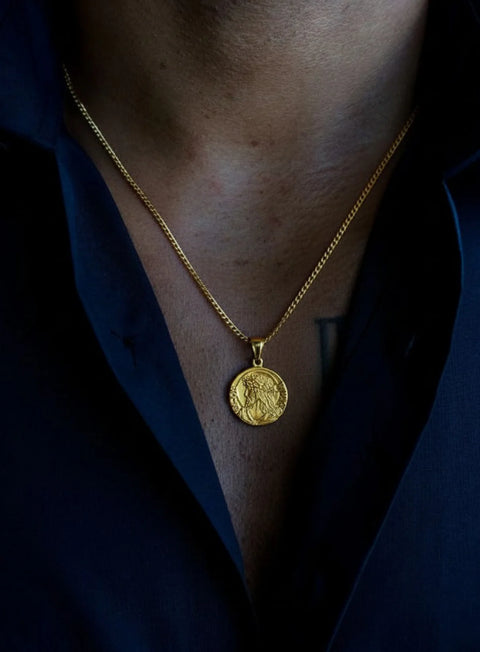 Jesus Coin Necklace – Gold or Silver Serenity Prayer
