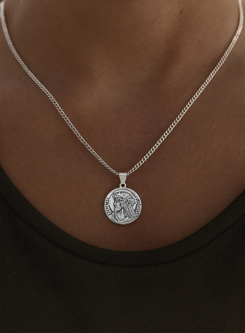 Jesus Coin Necklace – Gold or Silver Serenity Prayer