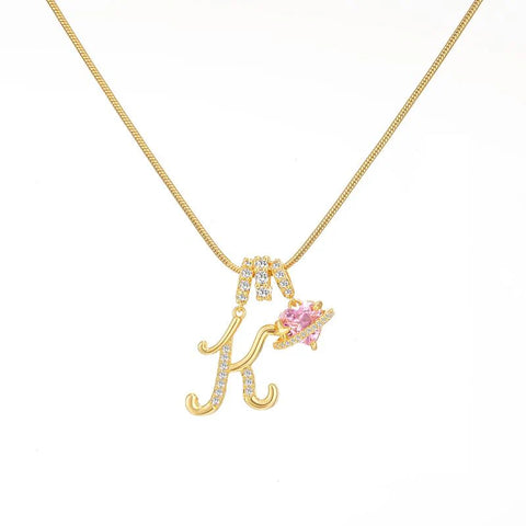 Initial Heart Charm Necklace