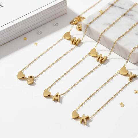 Personalised Heart Initial Necklace