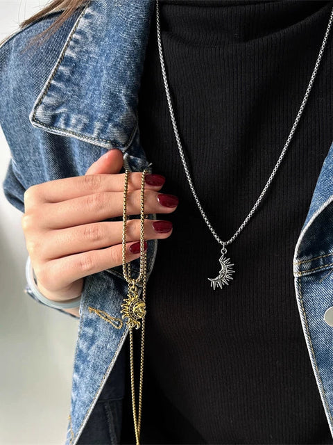 Sun & Moon Necklace Set