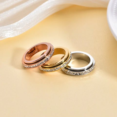 Crystal Spinner Anxiety Ring