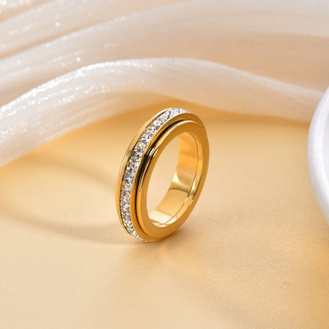 Crystal Spinner Anxiety Ring