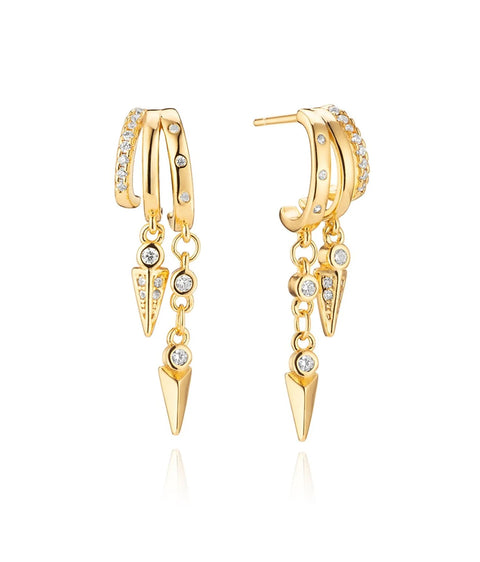 Sienna Stacked Triple Hoop Illusion Earrings