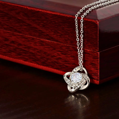 To My Bonus Daughter - "My Family Forever" Love Knot Necklace