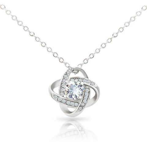 To My Bonus Daughter - "My Family Forever" Love Knot Necklace