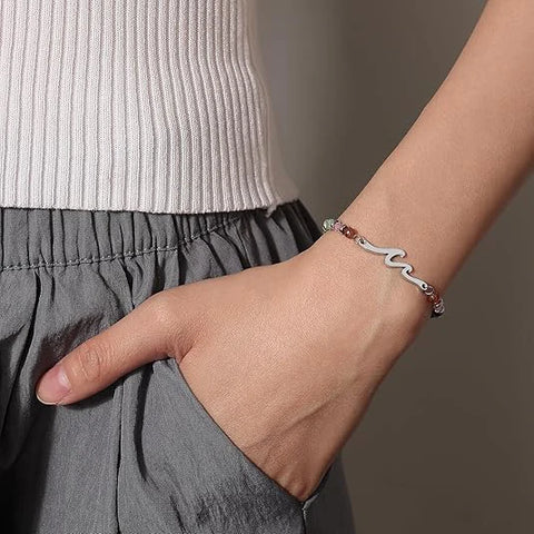 Dainty Gemstone Wave Bracelet