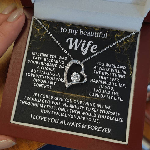 Wife Necklace Gift – Forever Love Heart Pendant
