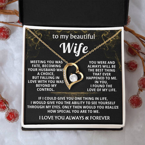 Wife Necklace Gift – Forever Love Heart Pendant