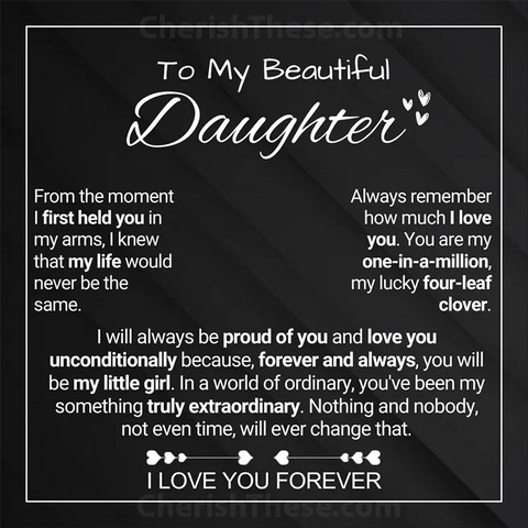 Forever Rose - 4-Leaf Cover - To My Daughter
