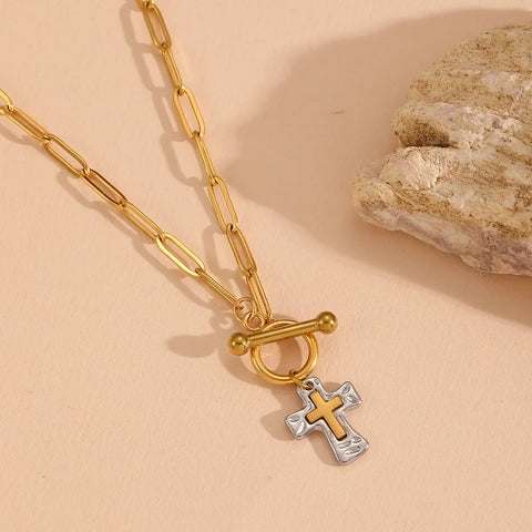 Hammered Cross Necklace – Statement of Faith Jewelry
