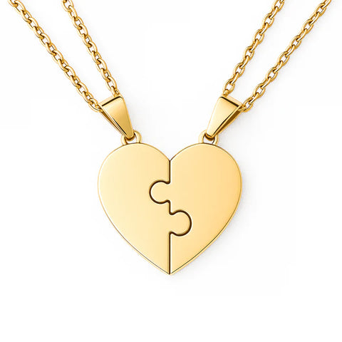 Custom Puzzle Name Heart Necklace