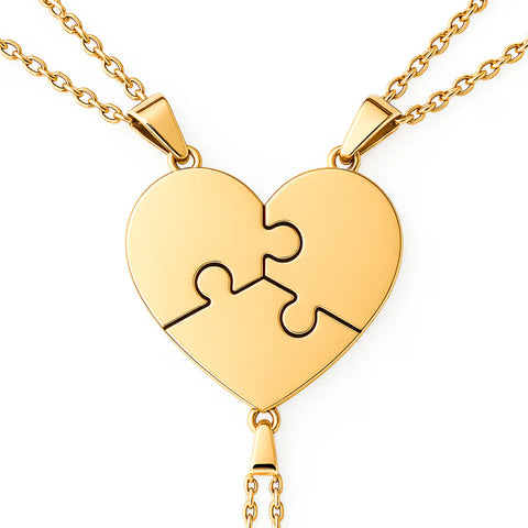 Custom Puzzle Name Heart Necklace
