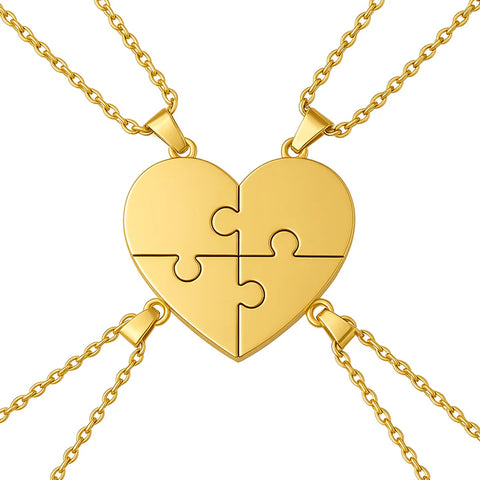 Custom Puzzle Name Heart Necklace