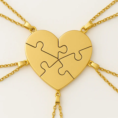 Custom Puzzle Name Heart Necklace
