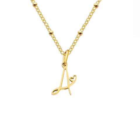 Love Initial Alphabet Necklace