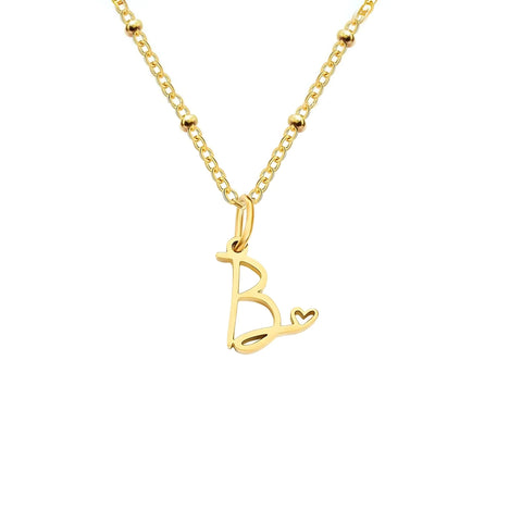 Love Initial Alphabet Necklace