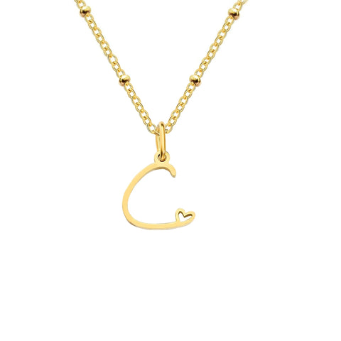 Love Initial Alphabet Necklace