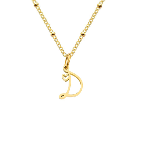 Love Initial Alphabet Necklace